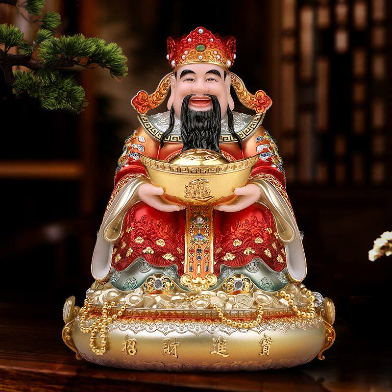 汉白玉财神爷神像比干财神家用供奉摆件招财文财神店铺公司礼品