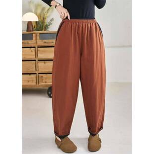 【TSL童童轻】2百025冬色奢棉哈长拼款裤显瘦时EEI尚搭宽松伦纯棉