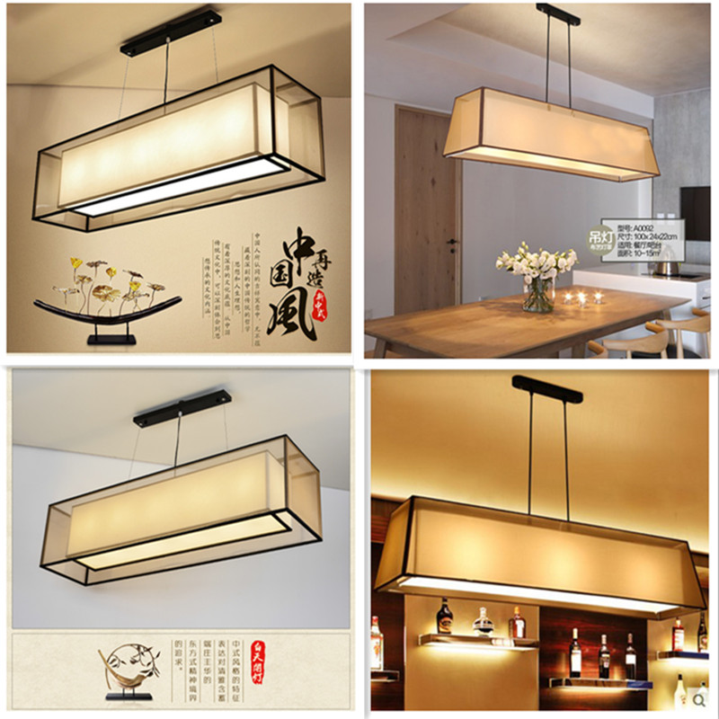 现代新中式餐f厅吊灯长方形客厅茶楼会所酒店吧台仿古茶室前台吊