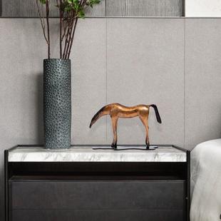 式新中轻奢黄铜摆件办公室ML9028书房铜马摆设客术品样厅板间软装