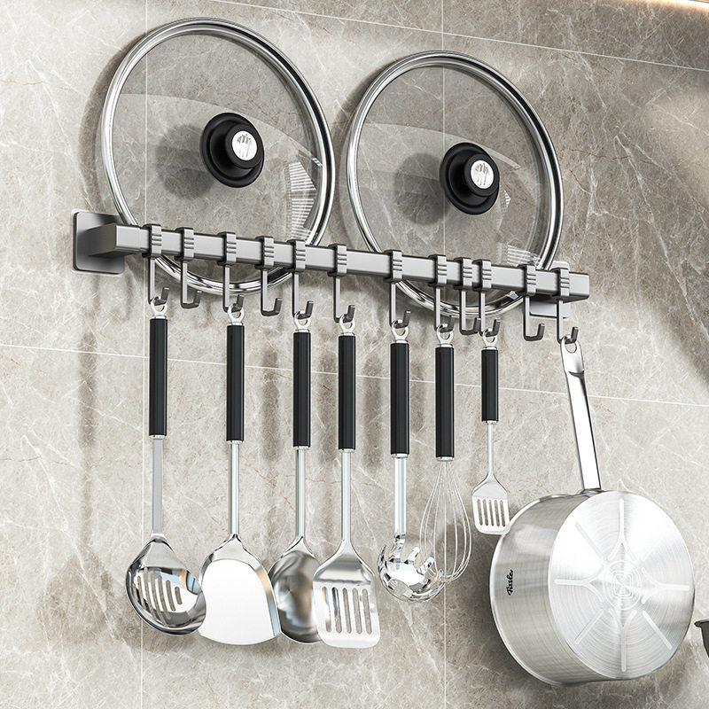 莱岩免打孔置物架厨房挂钩架墙壁厨具挂架勺子铲子收纳架墙上挂杆,家装主材,支架挂钩,淘宝优惠券,粉丝福利购,淘宝优惠卷