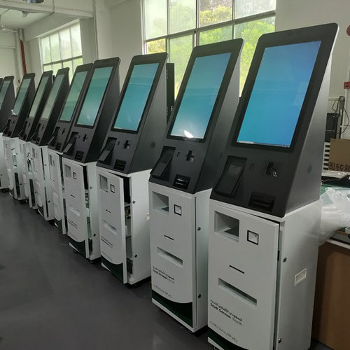 定制23.6寸立式自助结算打印一体机电容触摸办事大厅自助终端机