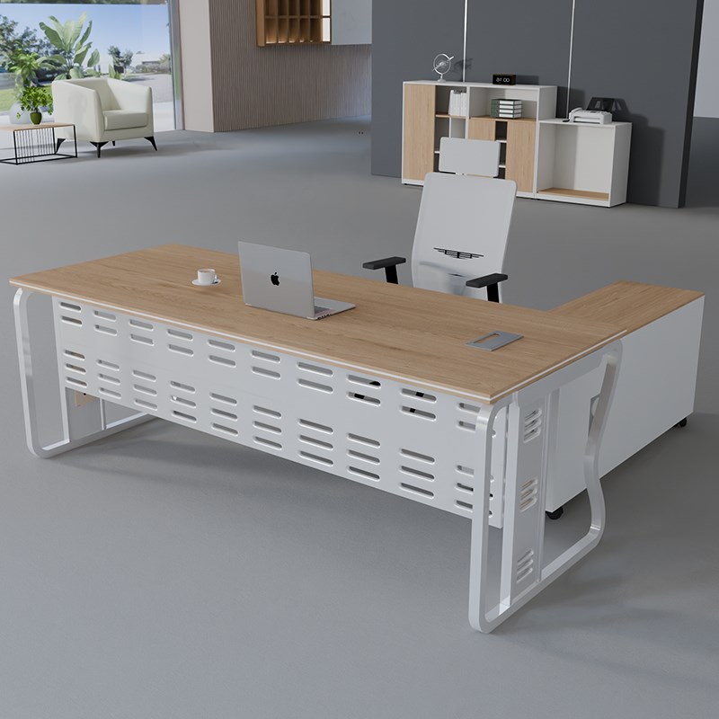 办公家具老板办公桌主管经理桌简约现代钢架员工工T位单人桌椅组