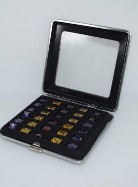 3OLZ格硅胶内垫宝石0展示盒珠宝便捷收纳盒裸砖盒天软窗盒玻子璃