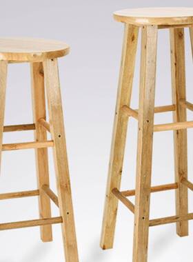 吧台椅高脚椅985高圆凳凳巴橡凳木梯高脚吧子凳实木凳酒吧椅