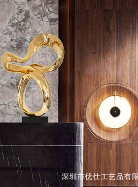 现奢酒店会大堂摆件所玄关NPW过道抽象客厅电视代柜落地雕塑轻艺