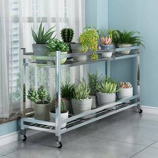 不锈钢家花架带轮子加宽多层外省空间无品牌/用阳台置物动架户可