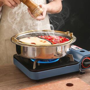304不锈钢锤纹火锅锅日线式寿r1喜锅专用锅鸯电磁炉鸳双清汤锅吊