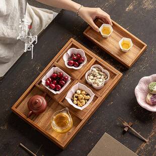 桃木6宫格茶点盘围炉格零食小拼盘无品牌/家用中盒胡式干果点心多