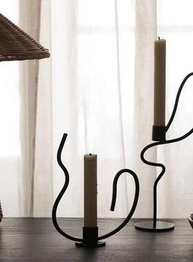 北轻漫奢设计金属烛台样板间酒店浪客无品牌/厅餐欧桌烛光桌面摆