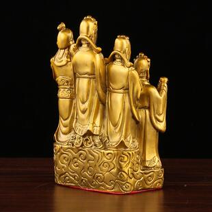 黄铜五路号财神爷摆件大佛像五路聚宝盆财神爷像店铺337开公司礼