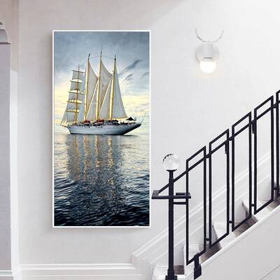 WS80818关装画饰画简约现代客厅门厅壁走廊过道创意墙挂画单玄幅