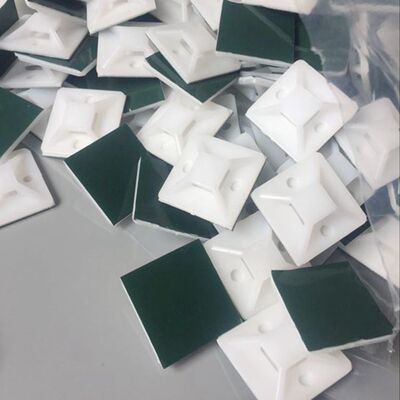 扎带0定座30*30进口胶定位片吸盘 布线固定片自高式粘粘性50固个