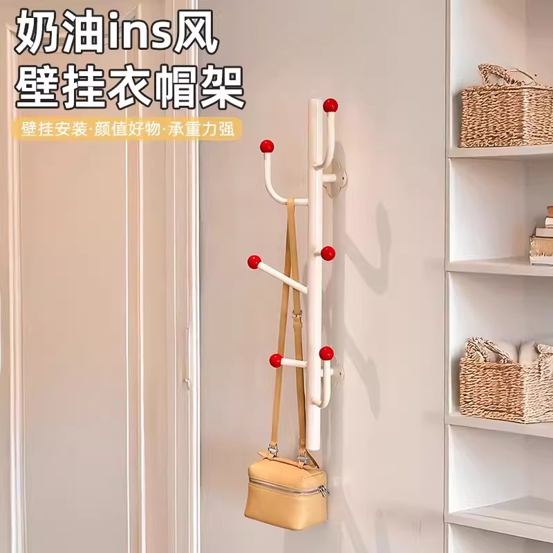 多巴胺门后挂衣架免打孔墙上壁挂式帽子书包衣服收纳衣架强力挂钩