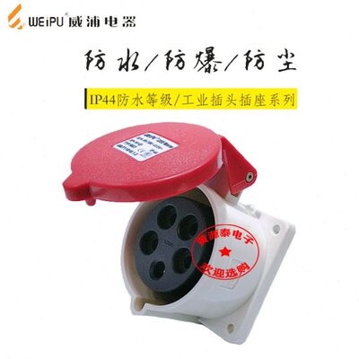 威浦工业插座 工业连接器 插座TYP5823（32A5芯）暗装插座 直式