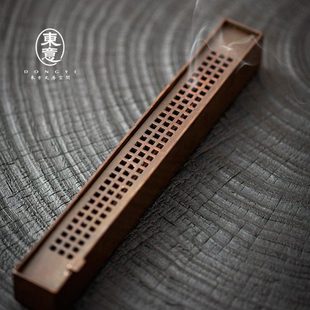 东意文房新中式 铜卧香盒线香盒香炉室内家用线香底座香盒香插香座