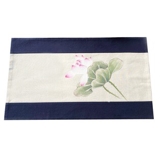 桌旗棉麻茶席麻布禅手中式意绘茶垫香席茶艺布艺香席道干泡席定制