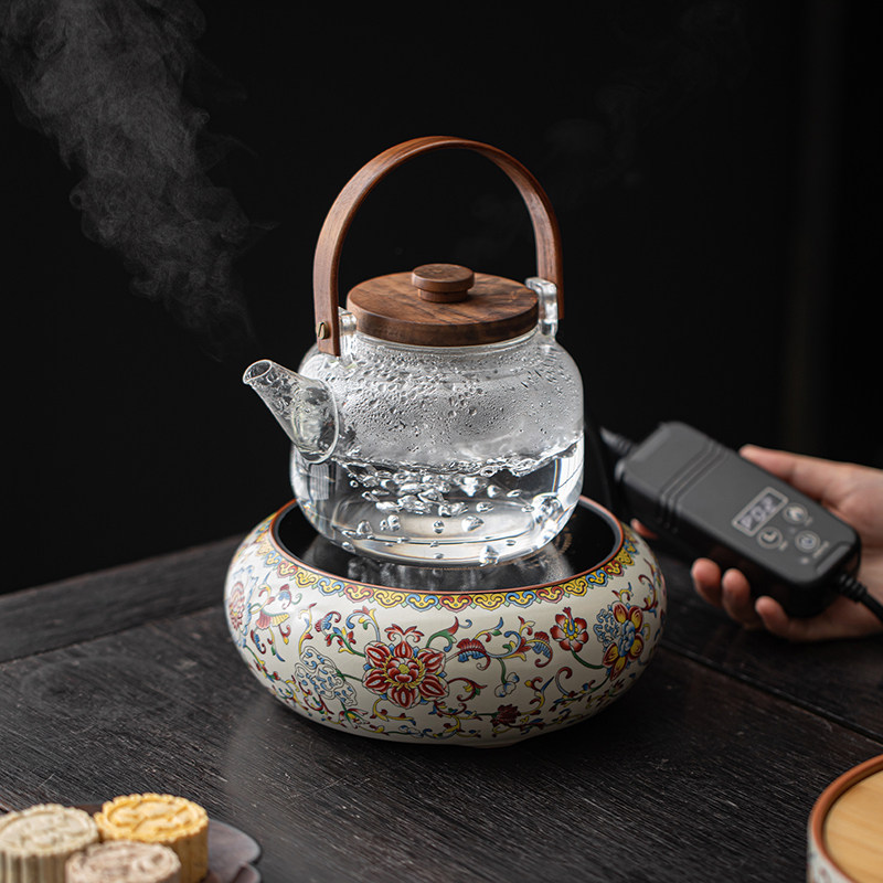 新款按键线控电陶炉玻璃煮茶壶提梁壶围炉煮茶器家用茶具茶炉,餐饮具,煮茶炉,淘宝优惠券,粉丝福利购,淘宝优惠卷