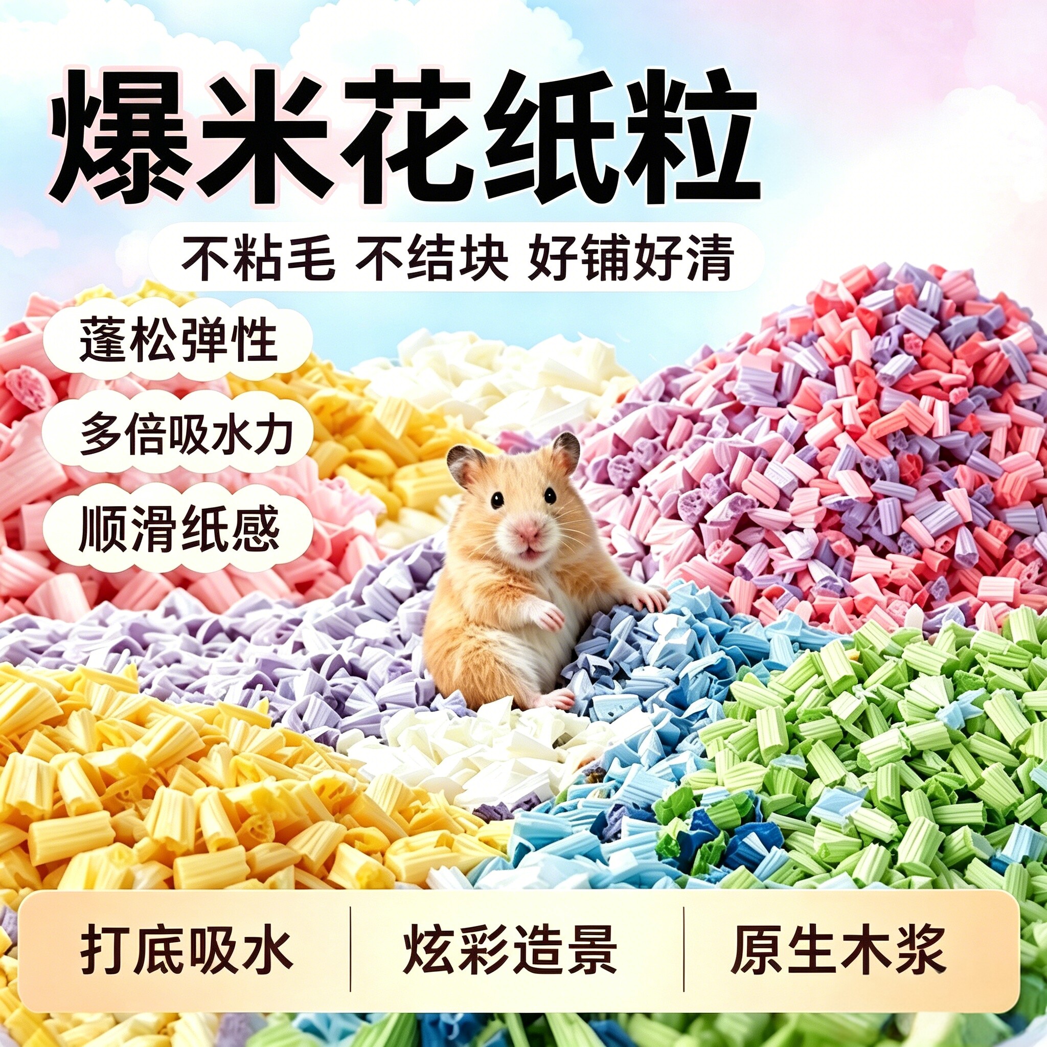 夏季仓鼠爆米花纸粒吸水透气垫料