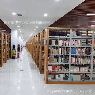 书店书架高档钢木学校图书馆阅览室展示架单双面图书架厂家定制