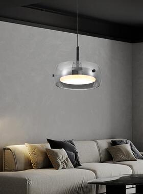 餐厅吊灯极简现代简约桌38433级轻奢意新式玻璃三头吧台餐灯高具