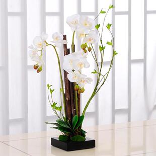 小批制作仿真手感蝴件蝶兰花艺紫竹量装紫竹蝴蝶饰摆设摆假花厅客