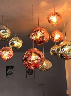 业风熔一岩灯餐厅工吧台民头宿服装店商场装饰灯卧室床玻璃吊YHS