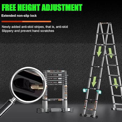 不半伸锈钢便携缩人字梯子家用等边升降绝缘加梯厚CL-T206折叠工