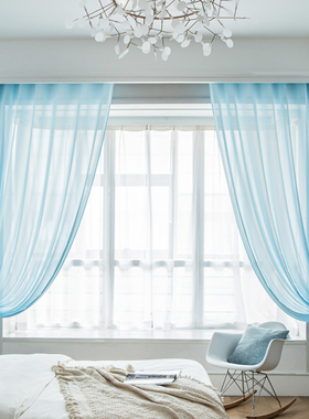 防刮纱窗帘纱帘透光不透人窗纱白色金刚飘窗白纱客厅202Z2新款白