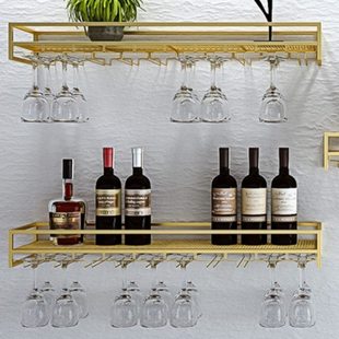 餐厅壁挂红酒架餐客厅酒柜葡萄酒架吊杯架创意红酒杯架悬挂脚杯