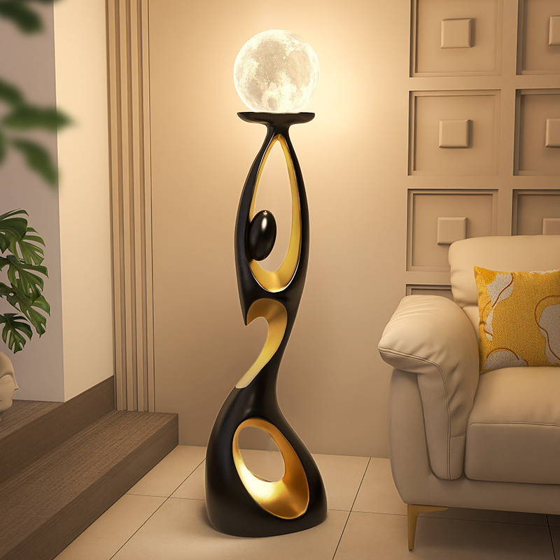 艺术落地灯轻奢高级感装饰摆件客厅法G式中古氛围灯沙发旁立式台