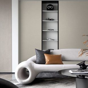 知趣09色织强肌理感布基编织纹素色亚麻高端墙布客厅硬包无缝壁布