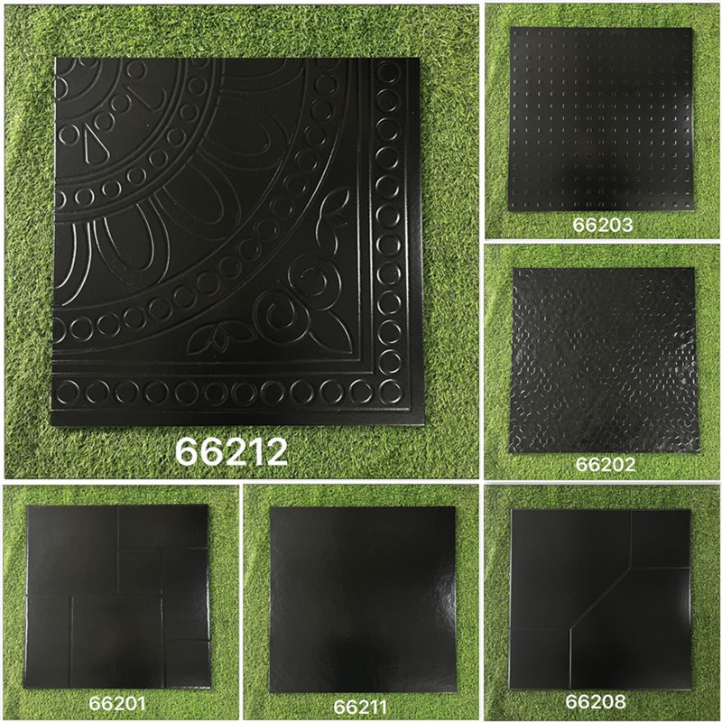 欧式覆古古d堡灰瓷砖黑色莱姆石混合铺地砖饭厅私房菜会所阳台瓷