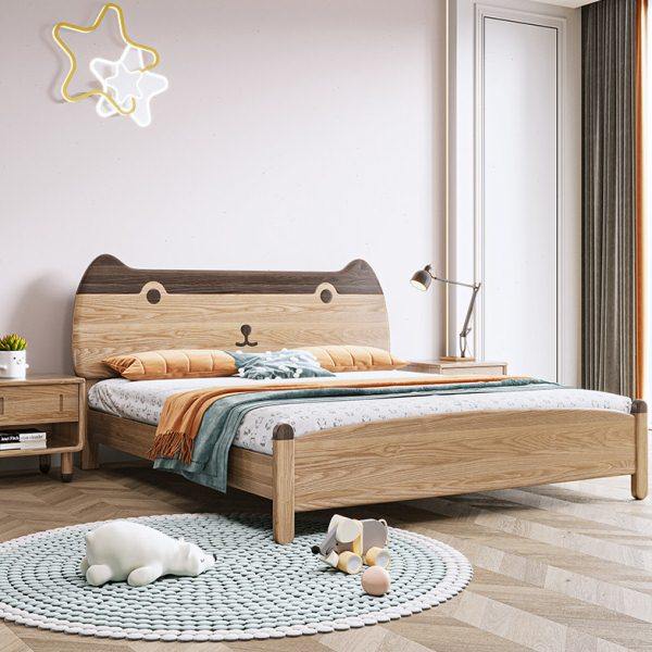 白蜡木实木儿童床男孩卡通床1.5m单人床1.2米小户型现代简约床