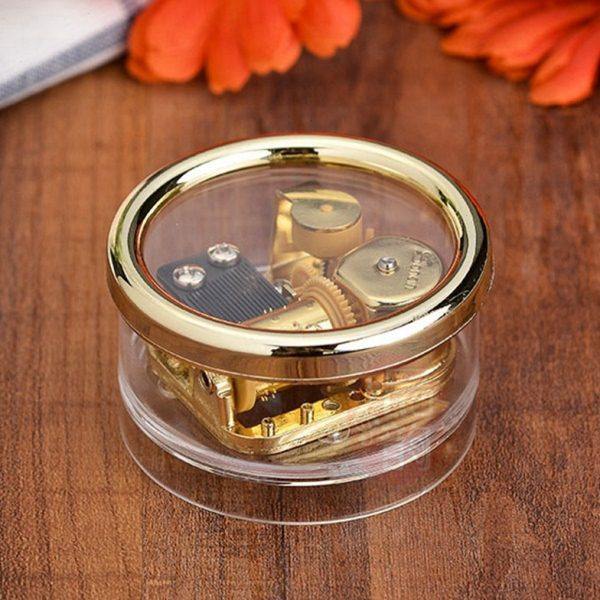 包邮创意发条音乐盒天空之城透明机芯八音盒送儿童闺蜜女生小礼物