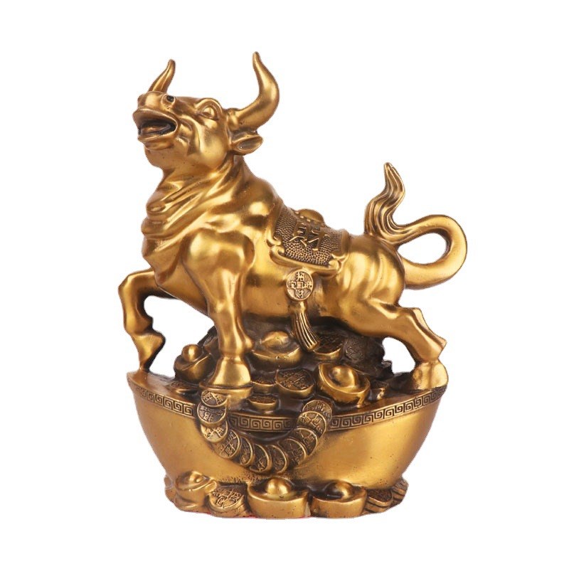 家居办公室摆件厂家 J纯铜牛 元宝牛