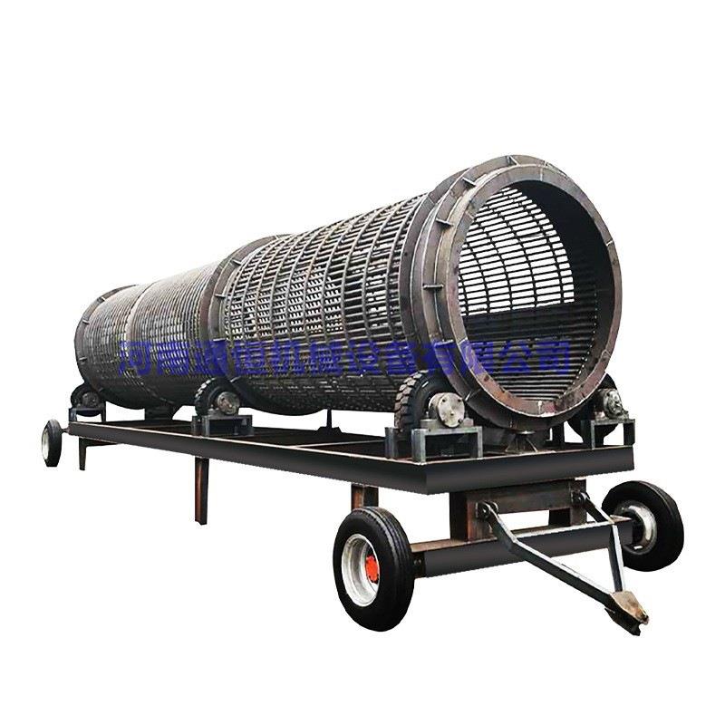 移动式砂石分离机煤炭矿石震动筛选机无轴滚筒式筛沙机高效节能