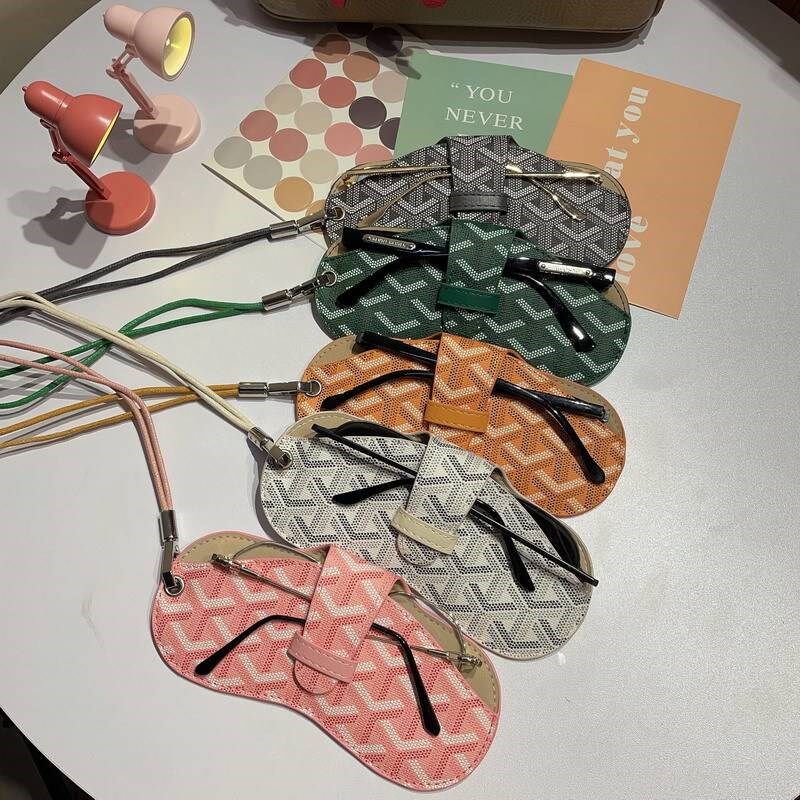 狗牙眼镜包ins眼镜盒抗压太阳墨镜收纳袋近视眼镜挂绳款