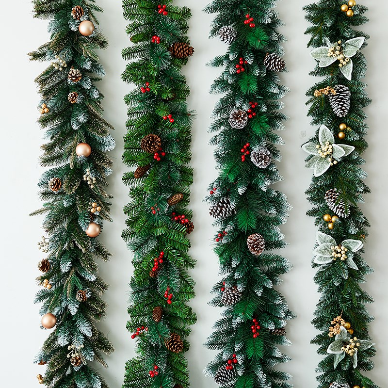 圣诞节装饰场景布置圣诞花环藤条门挂墙挂橱窗玻璃门上氛围感挂饰