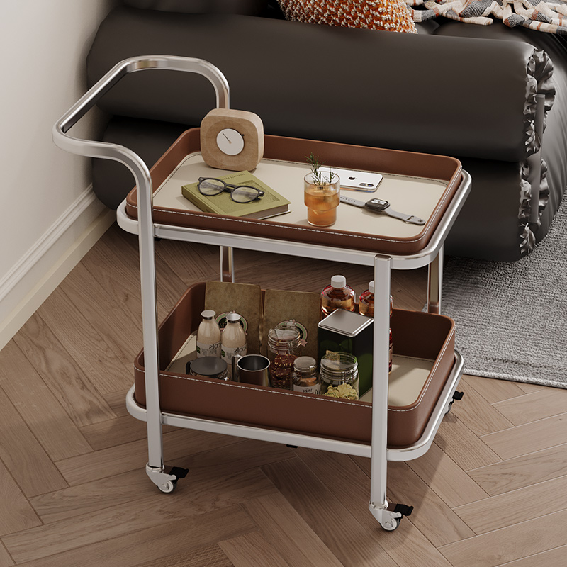 零食置物小推车客厅书房卧室可移动带轮边几床头茶几轻奢高级感