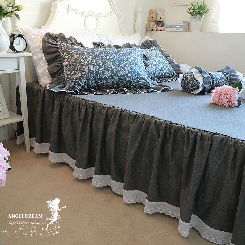 进口欧美韩版公主原古碎花全棉水洗棉床上用品床单床罩床裙
