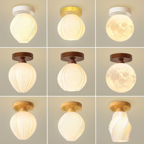 中古风艺术创意个性单头小吸顶灯轻奢简约走廊过道玄关阳台楼梯灯