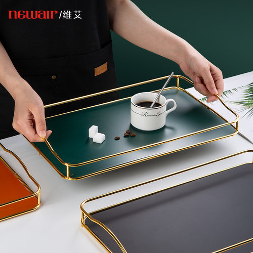 托盘家用放茶杯水杯收纳盘 ins风日式长方形蛋糕餐盘放杯子的托盘