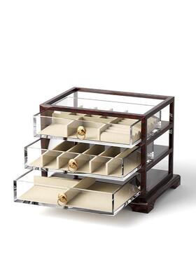 轻首奢新中首饰式OPU盒摆件收品纳盒玄关桌面装饰首饰多层饰收纳