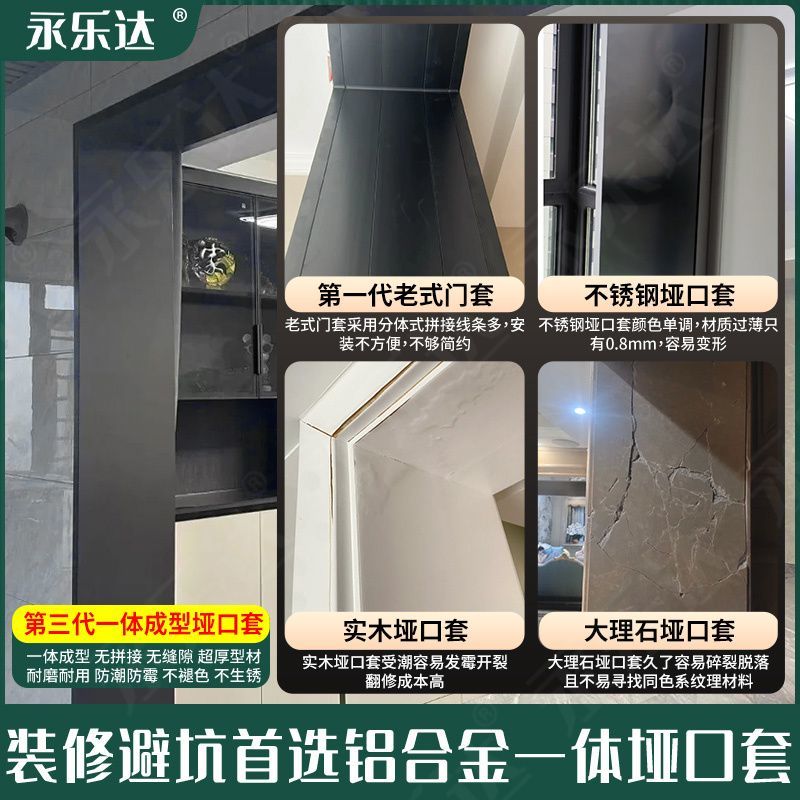 铝合金门套门框包边阳台厨房客厅卫生间垭口门窗套极简入户门收口
