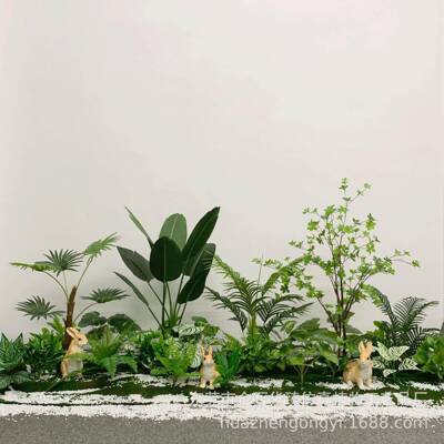 真植仿客物造景散尾葵旅人蕉厅盆室栽假绿植内橱窗HZ01020软装装