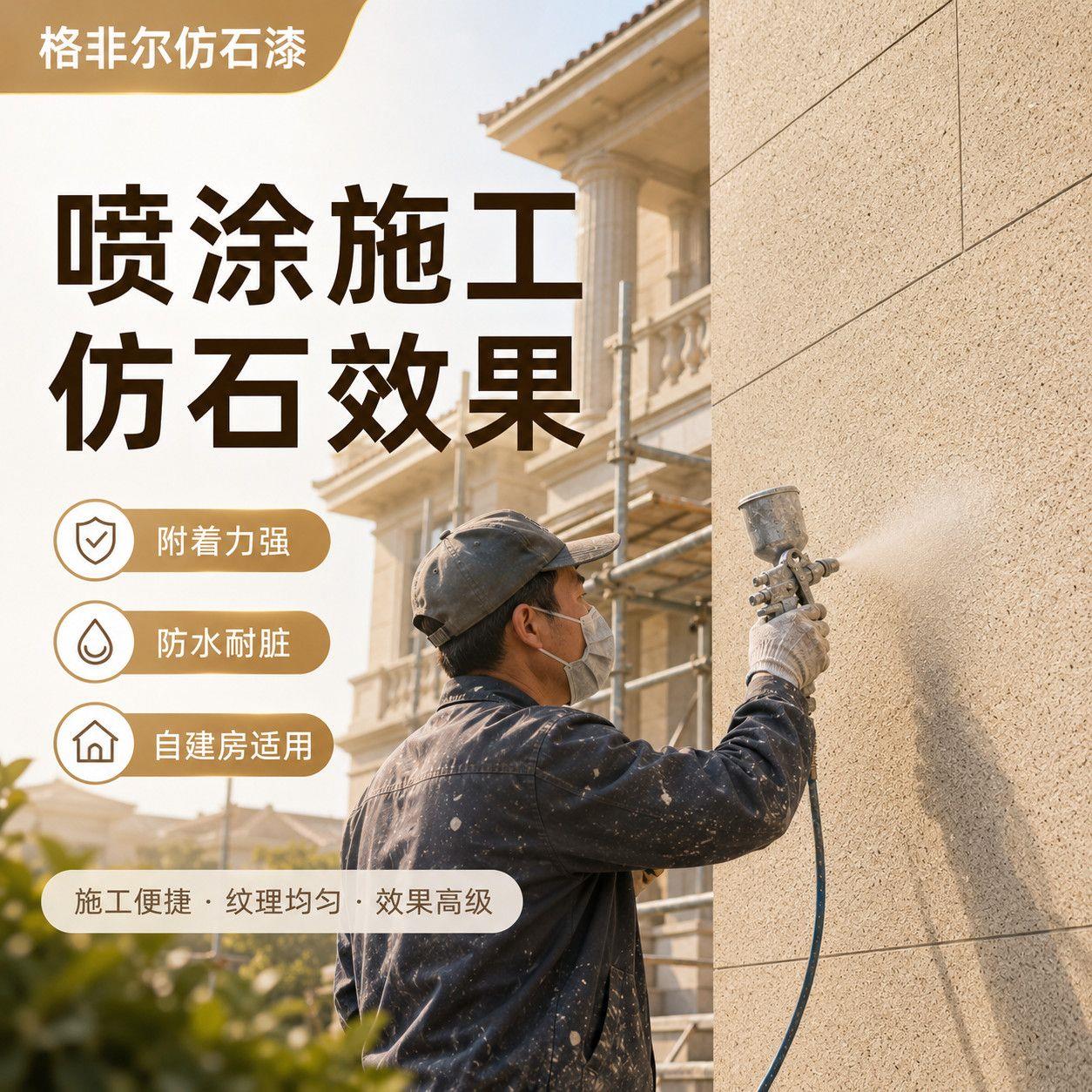 水包砂仿石漆外墙漆冠晶