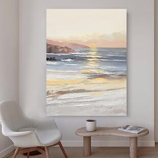 日出东方玄关油画装室现代简约客厅WER-43F卧挂画画风饰景纯手绘