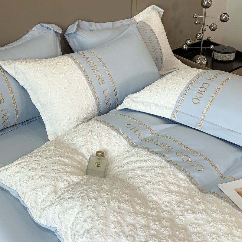 法式100支冰丝四件套公主风天丝被套轻奢高级感真丝 床单床上用品