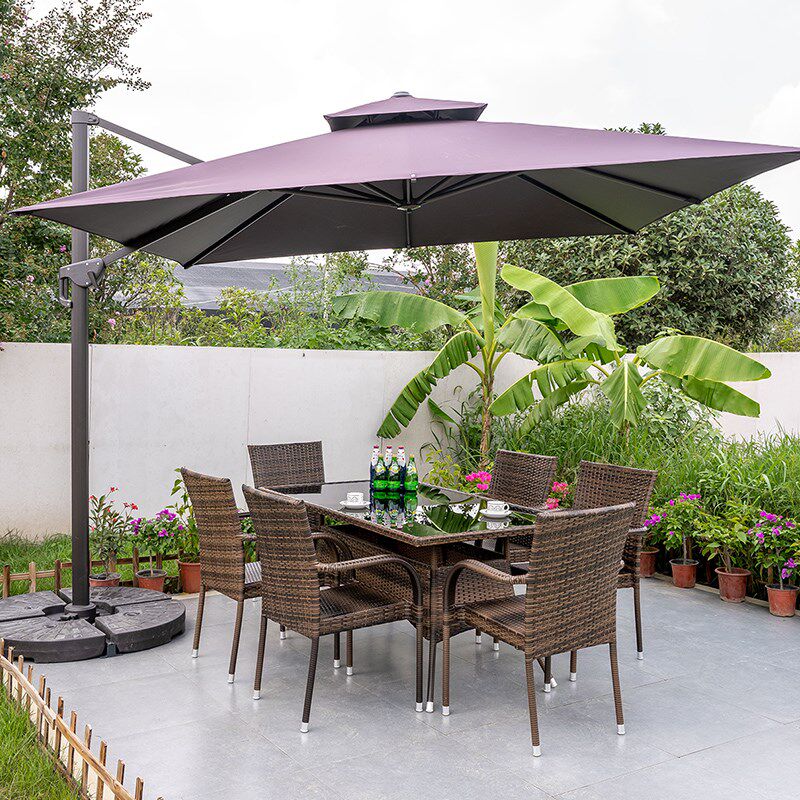 户外桌椅庭院花园藤椅休闲组合露天室外带伞阳台茶桌编藤三五件套